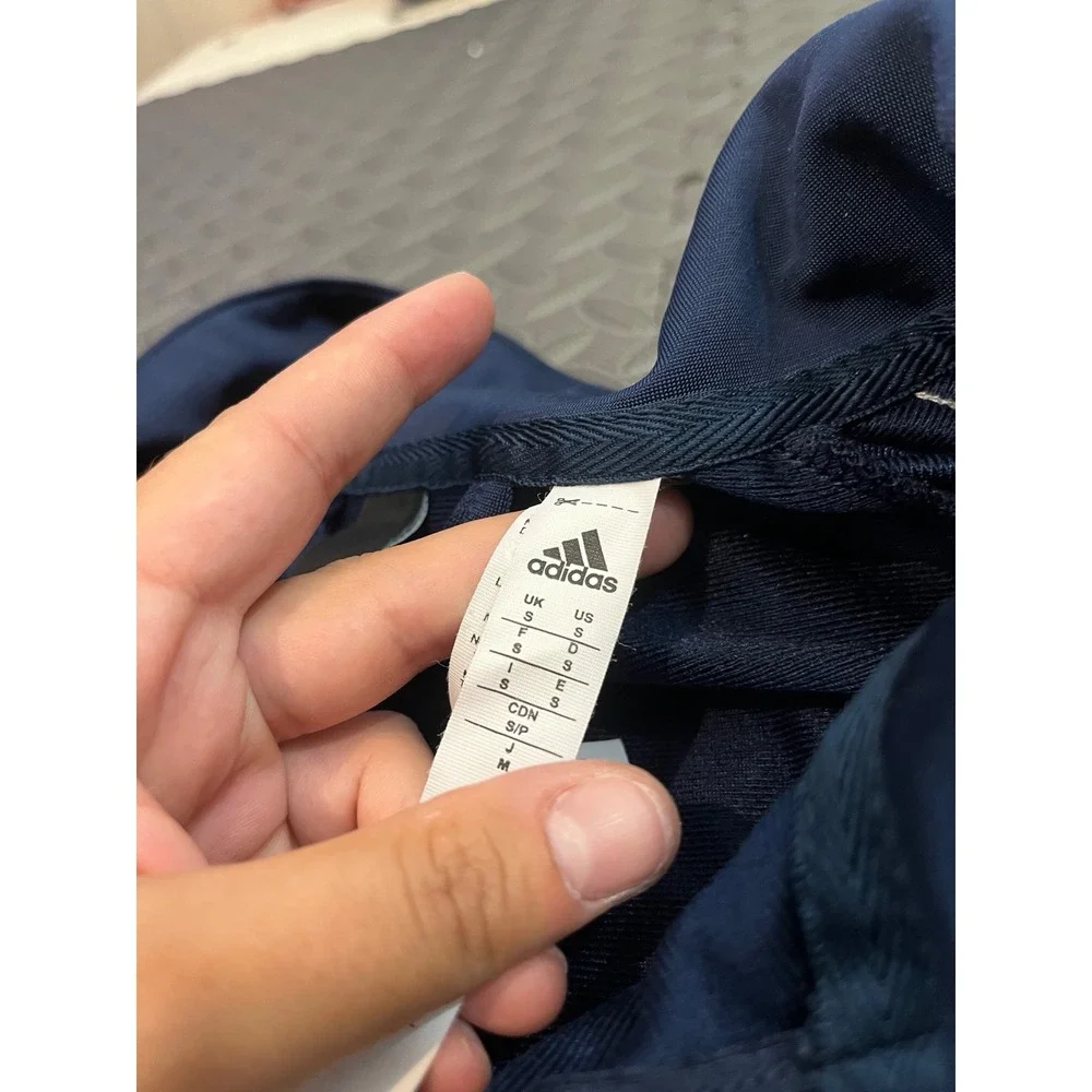 Adidas Track Jacket Mens S Navy Blue 3-Stripe Full Zip Sportswear Logo‎